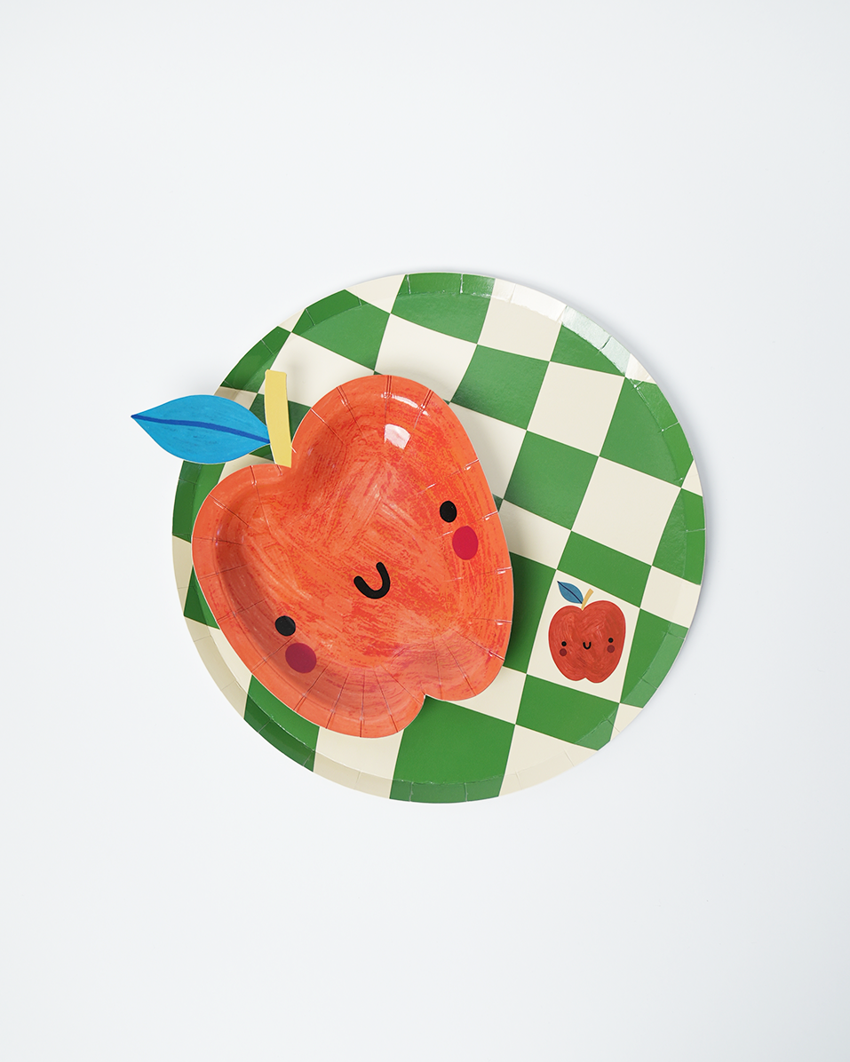 POP Party Supplies, LLC - Checkered Dinner Paper Plates (x12) - Little Chef Collection