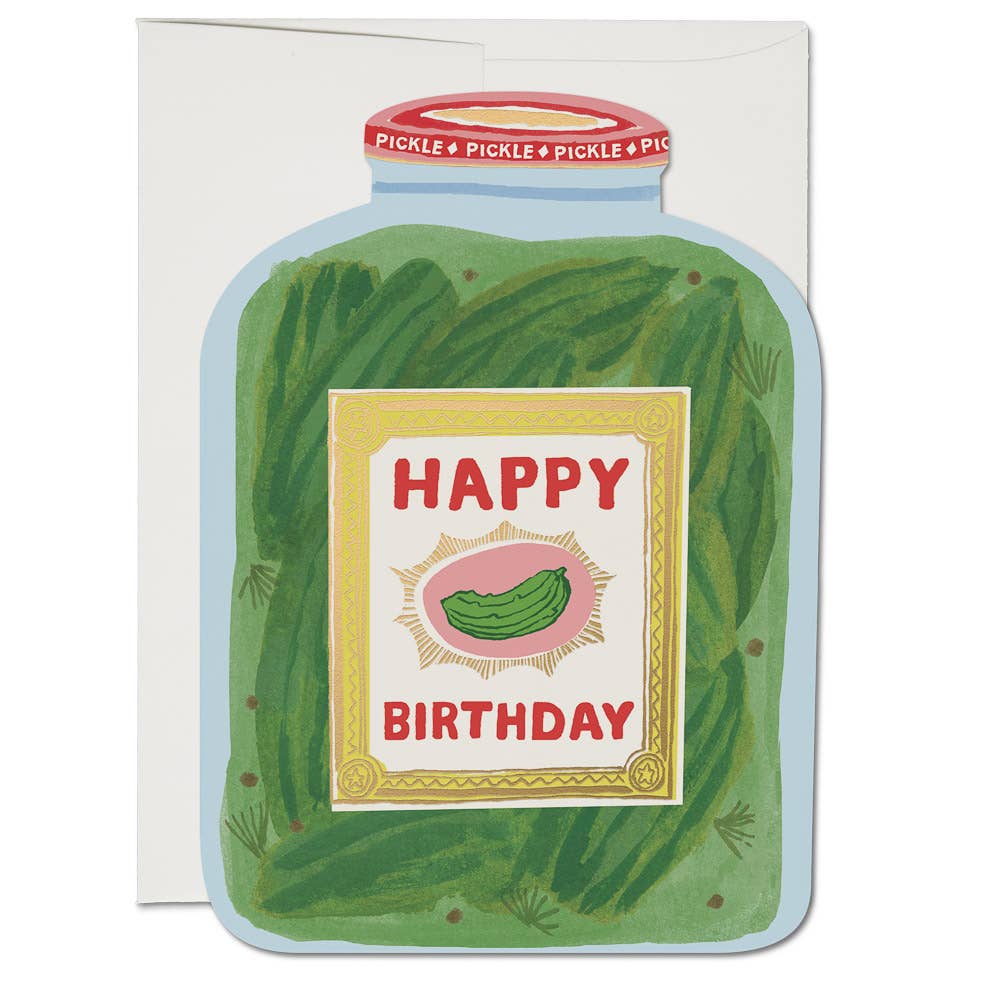 Red Cap Cards - Pickle Birthday greeting card