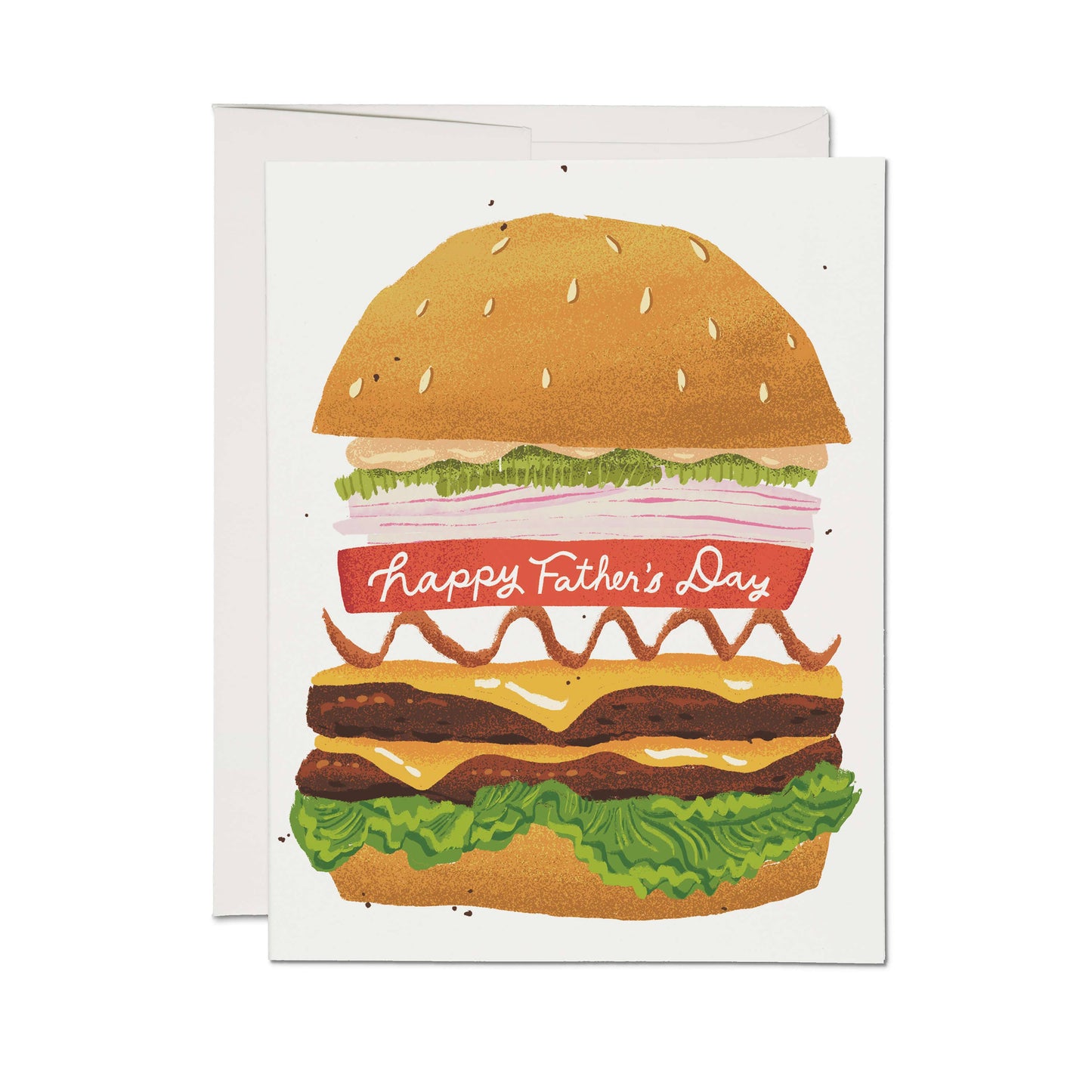 Red Cap Cards - Double Cheeseburger greeting card