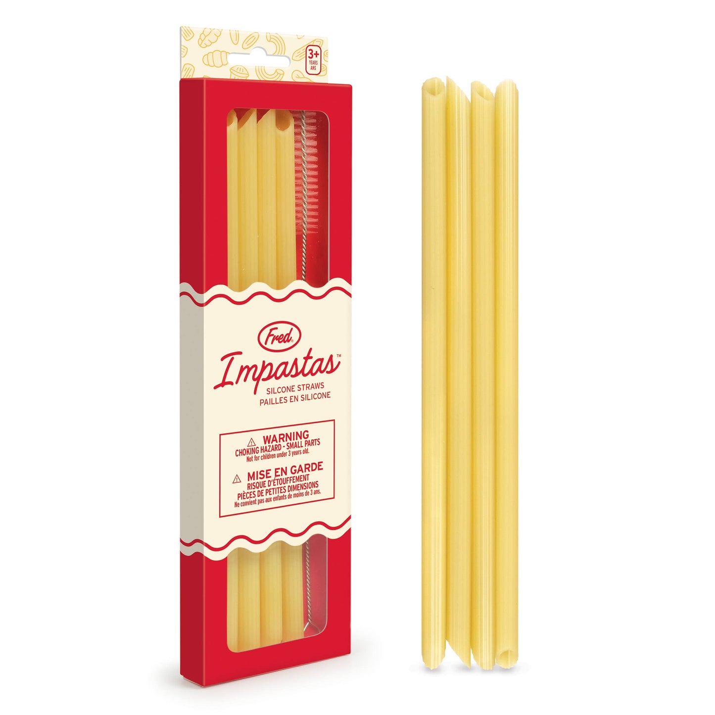 Fred & Friends - IMPASTAS - Silicone Pasta Straws - Set of 4