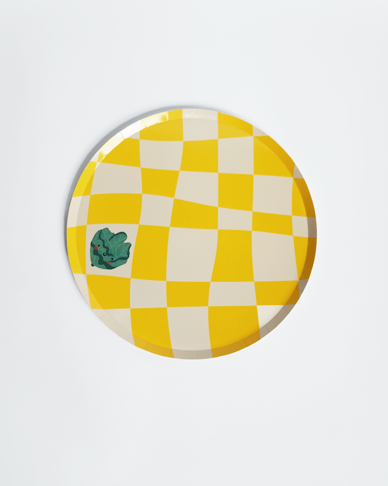 POP Party Supplies, LLC - Checkered Dinner Paper Plates (x12) - Little Chef Collection