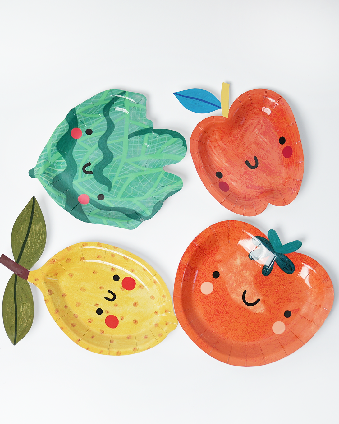 POP Party Supplies, LLC - Fruit & Veggie Dessert Plates (x12) - Little Chef Collection