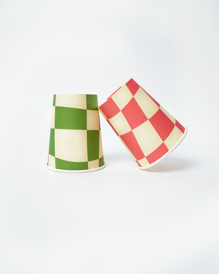 POP Party Supplies, LLC - Checkered Paper Party Cups (x12)-Little Chef Collection