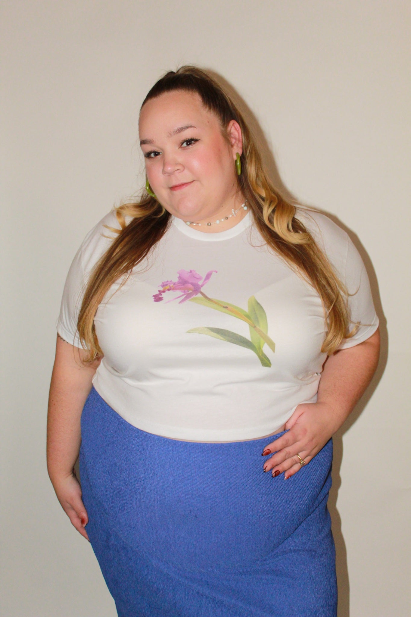 Short Sleeve Cropped Orchid Tee (3X) - 1