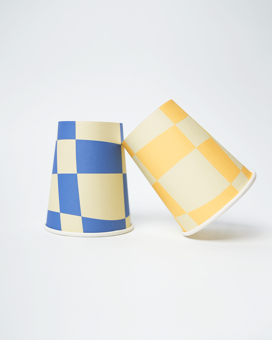 POP Party Supplies, LLC - Checkered Paper Party Cups (x12)-Little Chef Collection