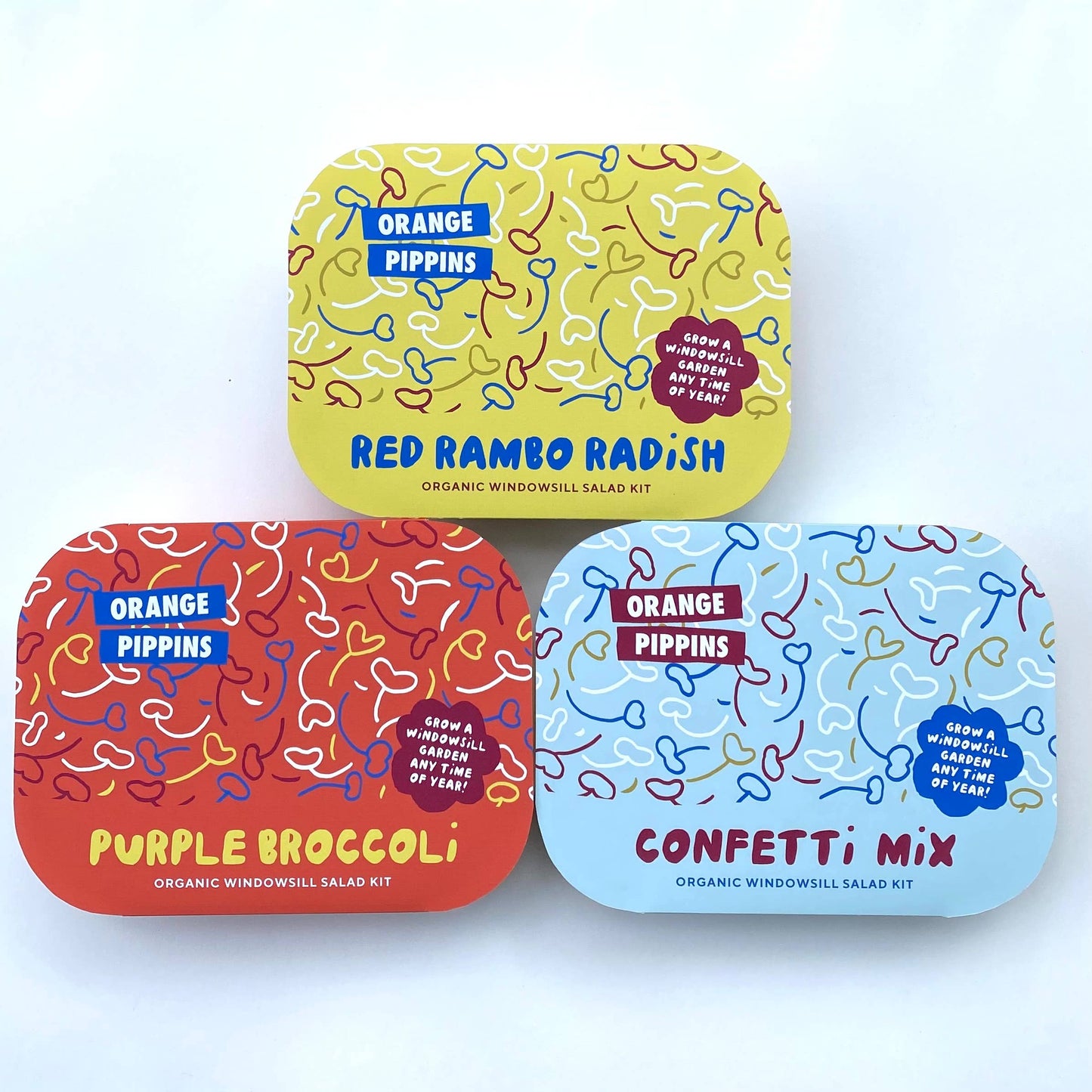 Orange Pippins - Windowsill Salad Kit: ORGANIC Confetti Salad Mix