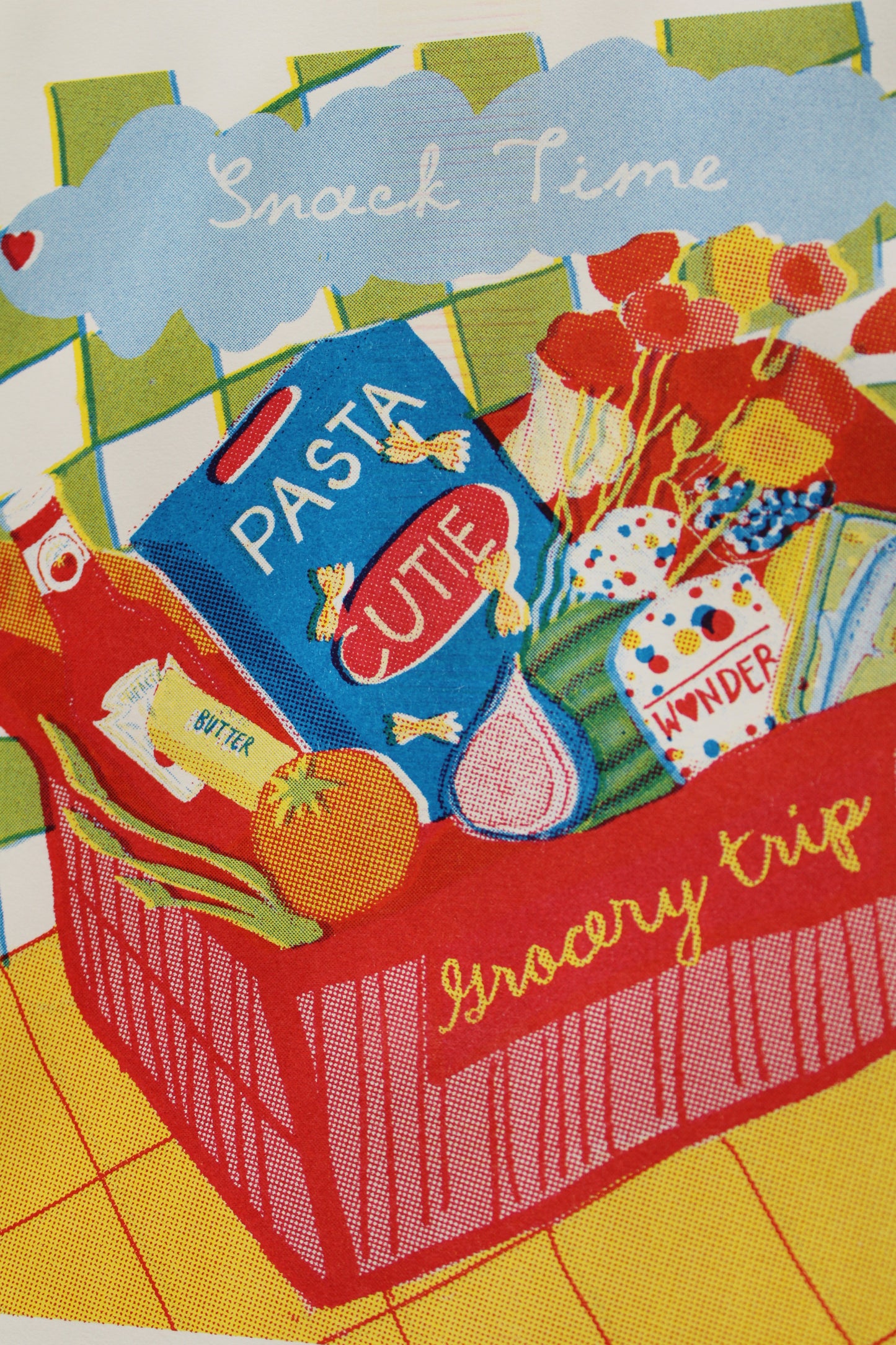 Snack Time Risograph Print