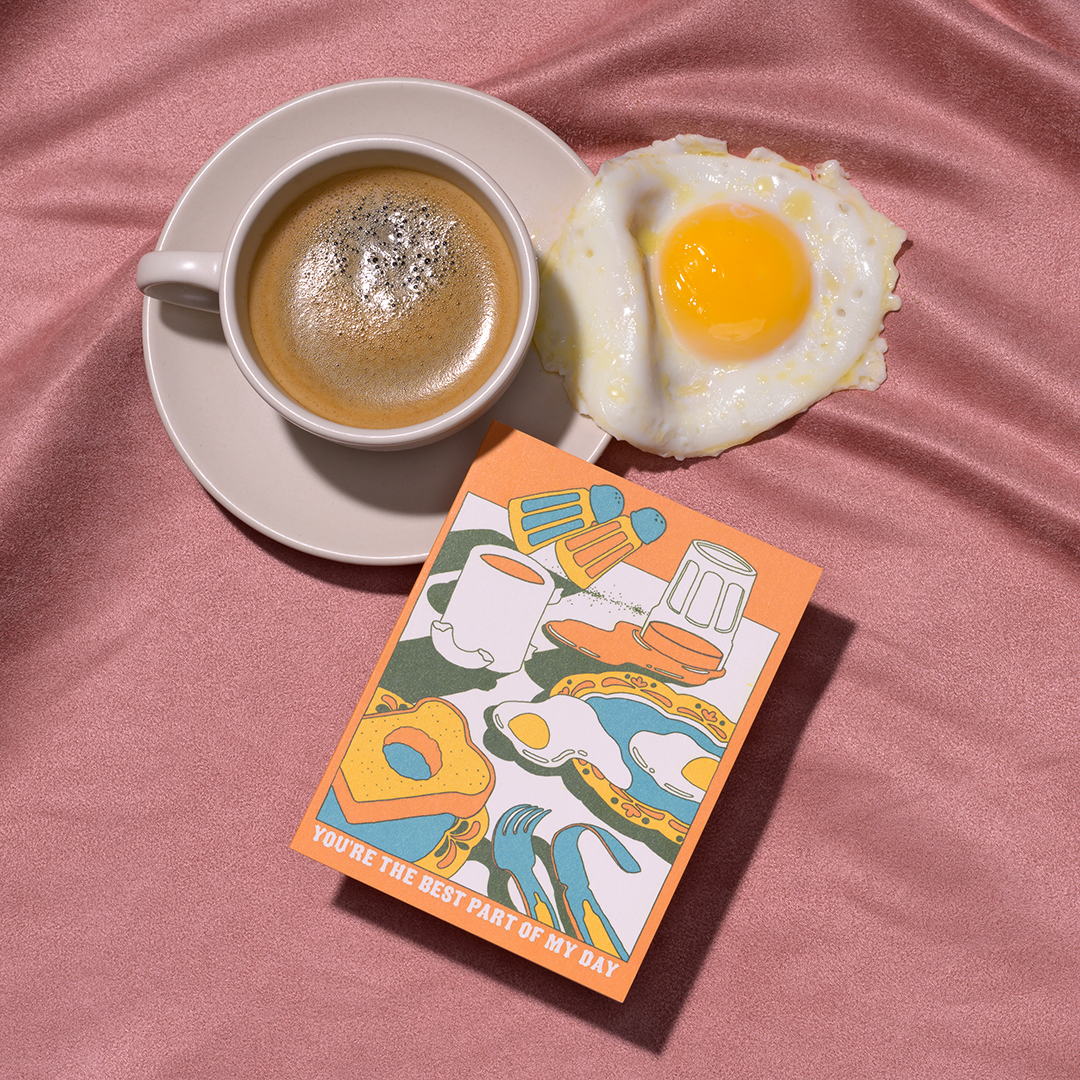 Red Cap Cards - Breakfast love greeting card