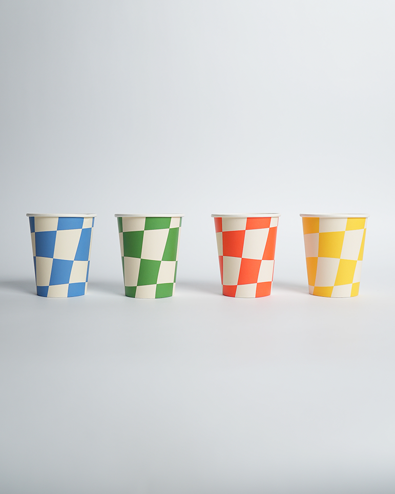 POP Party Supplies, LLC - Checkered Paper Party Cups (x12)-Little Chef Collection