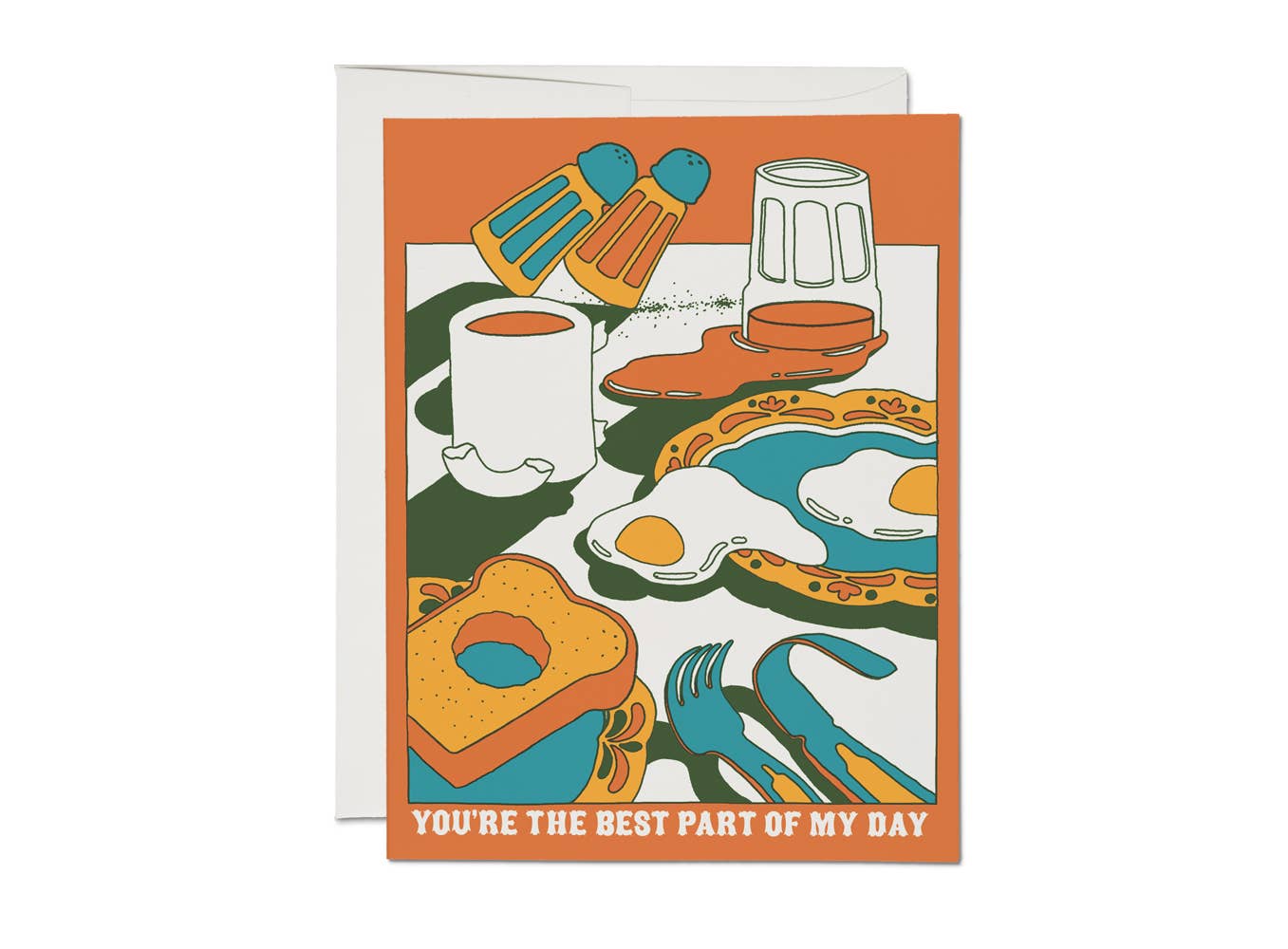 Red Cap Cards - Breakfast love greeting card