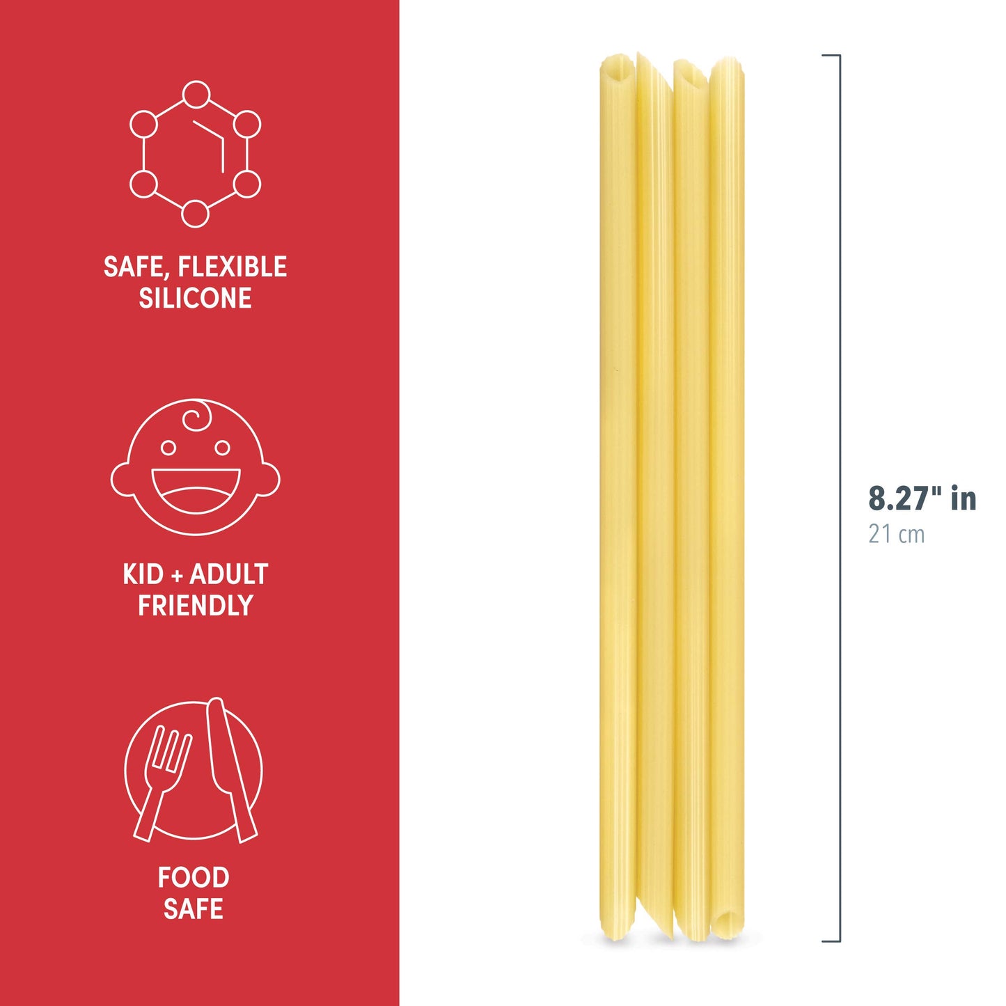 Fred & Friends - IMPASTAS - Silicone Pasta Straws - Set of 4