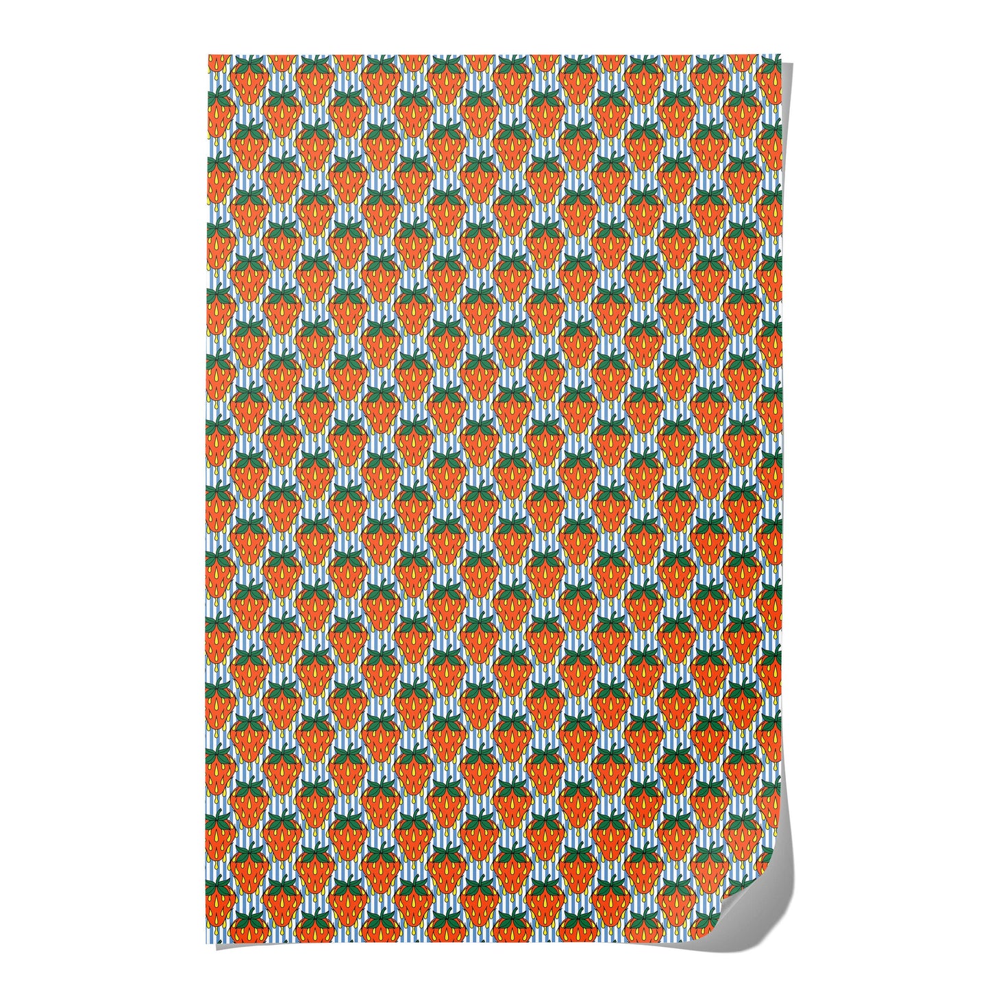 Red Cap Cards - So Many Strawberries wrapping paper