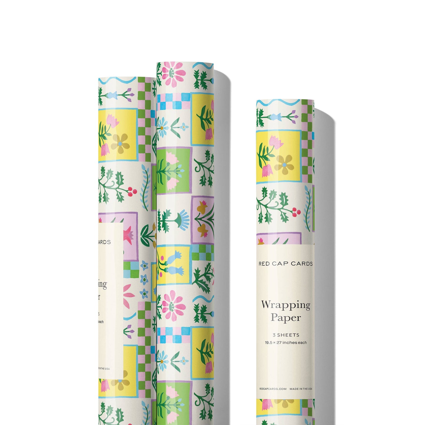 Red Cap Cards - Retro Flower wrapping paper