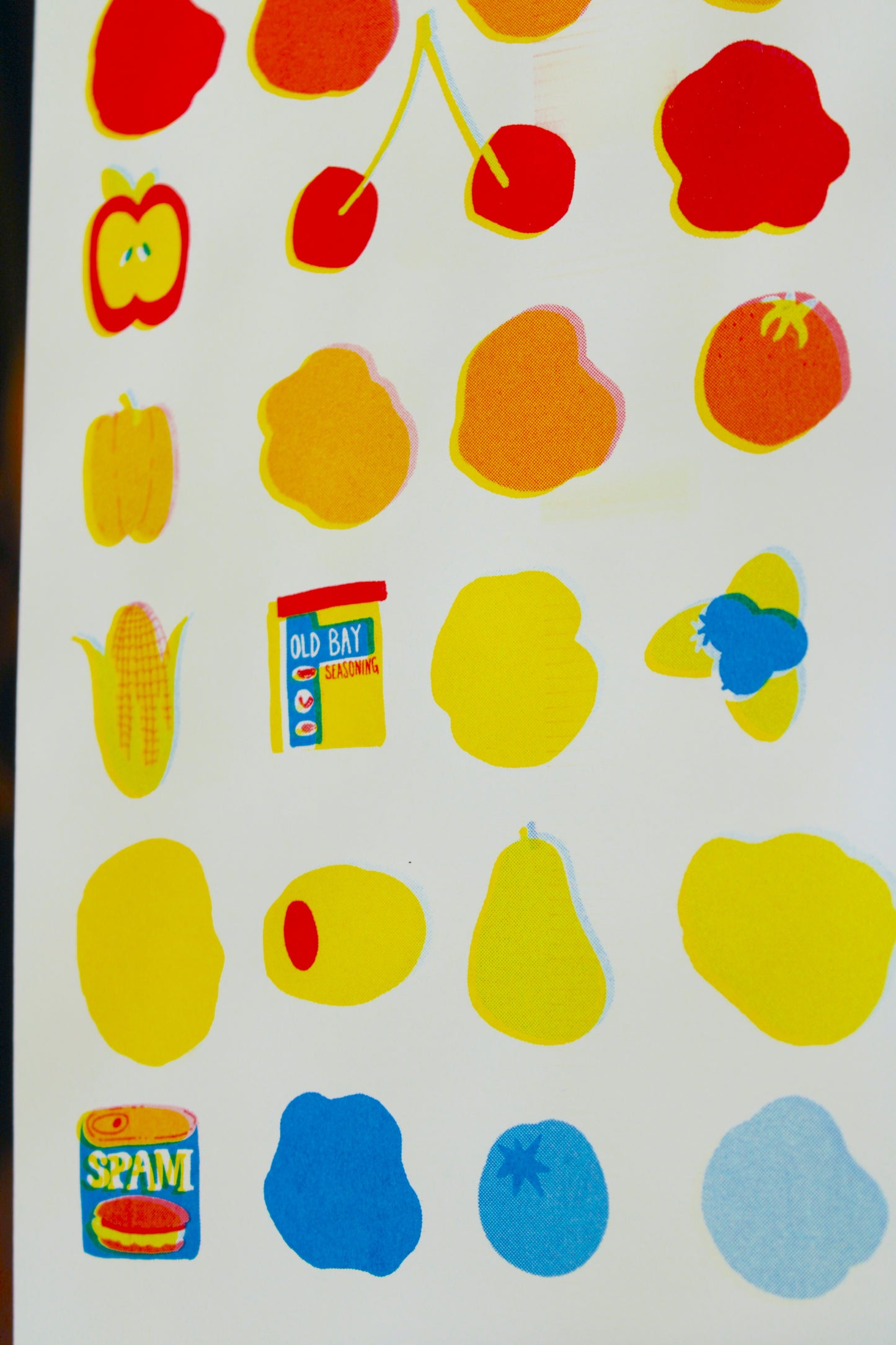 Color Chart Snacks Risograph