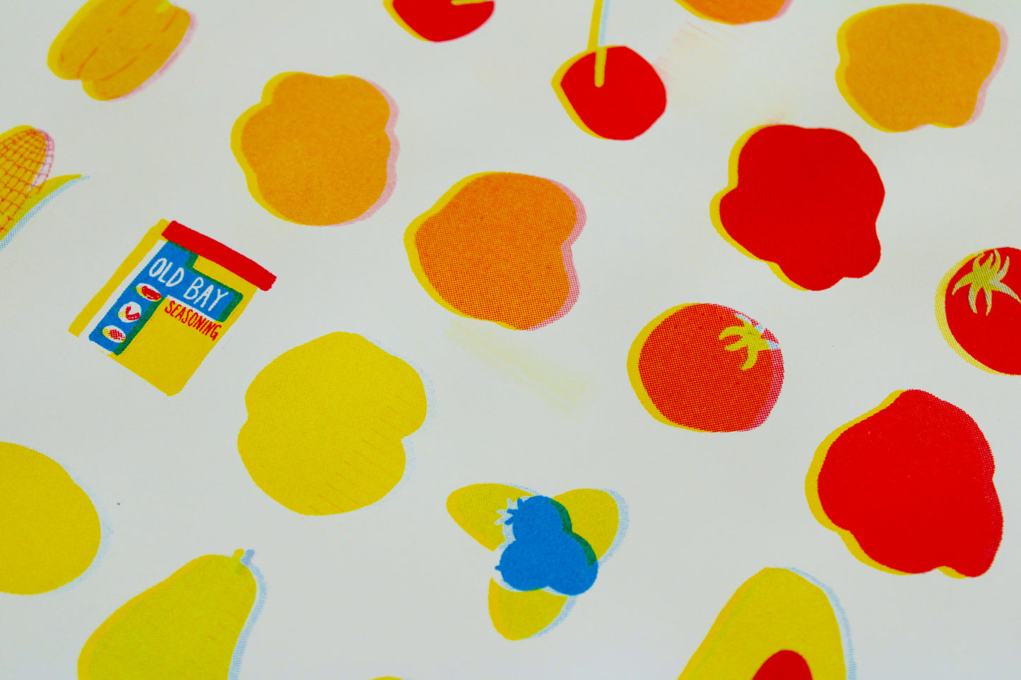 Color Chart Snacks Risograph