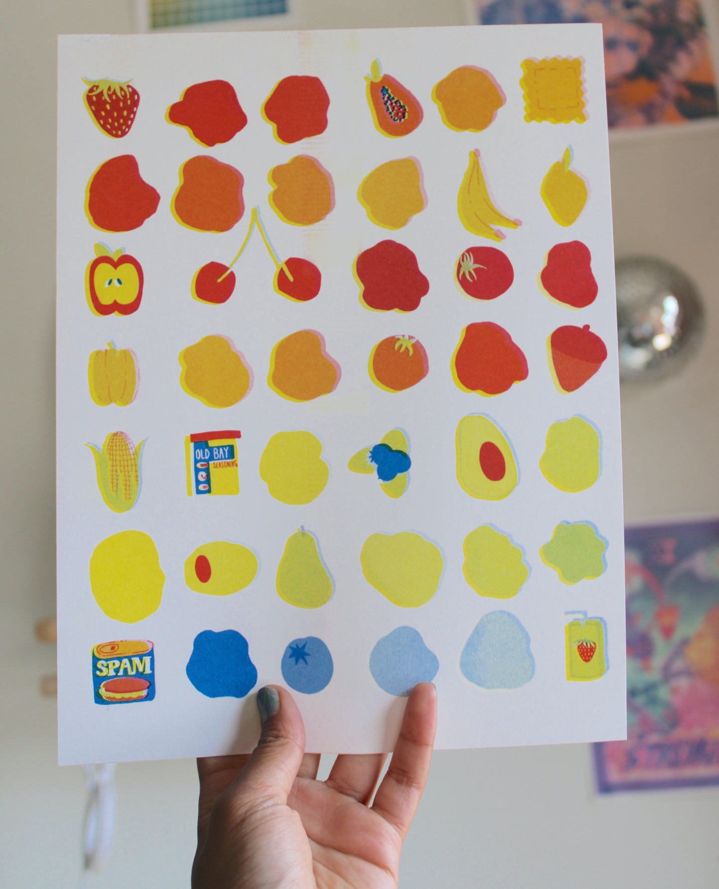 Color Chart Snacks Risograph