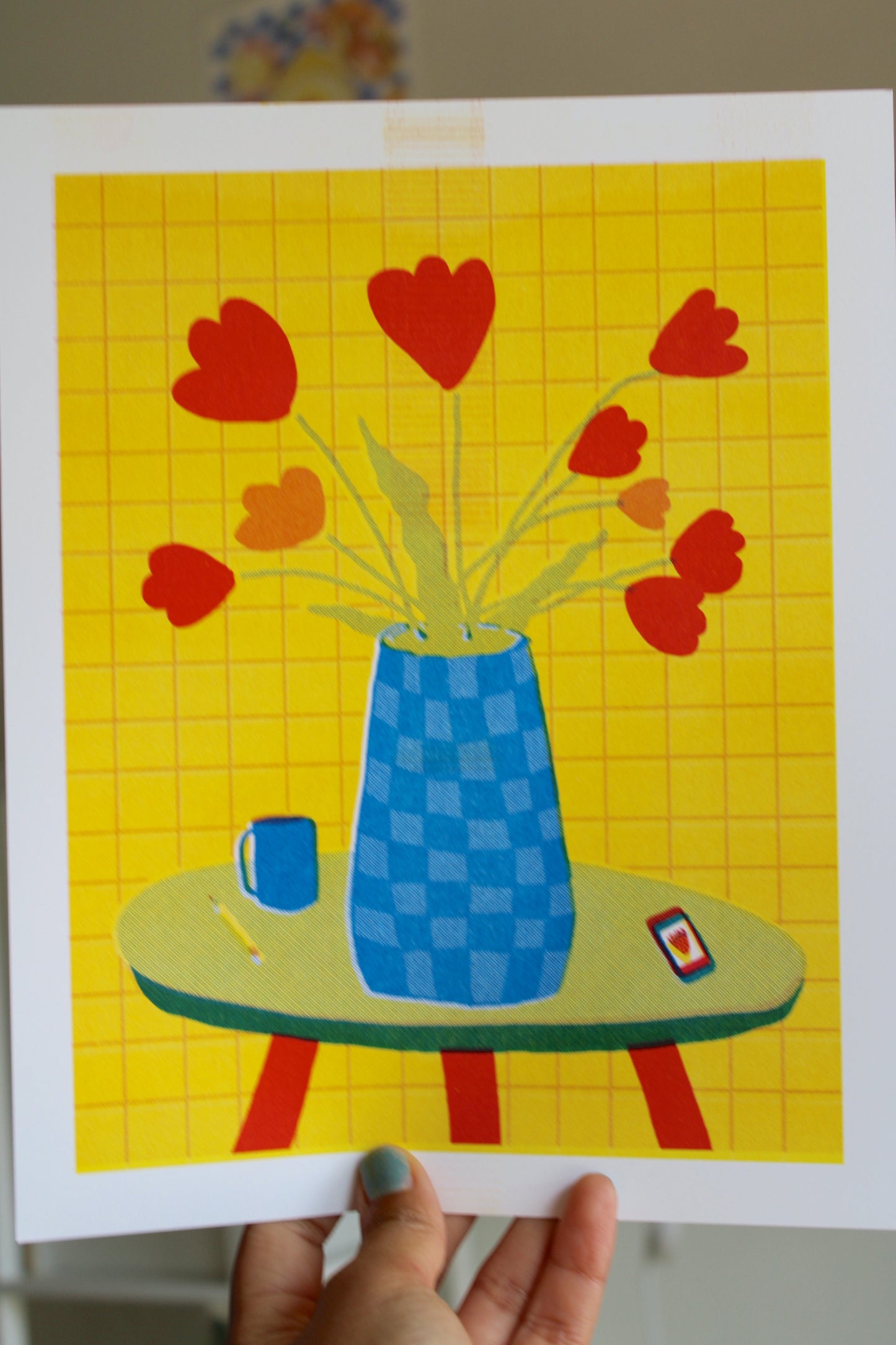 Flower Vase Risograph