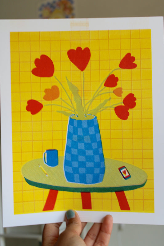Flower Vase Risograph