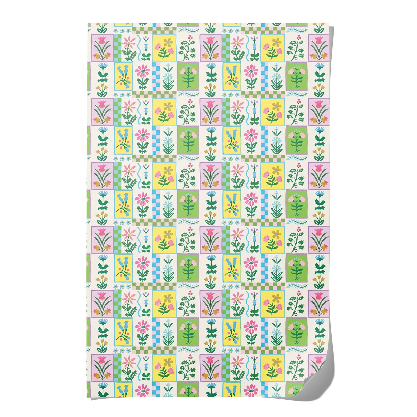 Red Cap Cards - Retro Flower wrapping paper